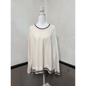 Lauren Ralph Lauren Women XL Cream Cold Shoulder Sweater Knit Golf Club Casual